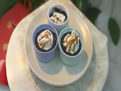 Choco Fudge  cake with Vanilla ice cream